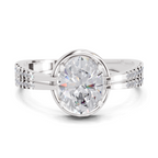 1.39 Carat Celeste Oval Promise  Engagement Ring | 14K White Gold