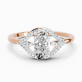 0.51 Ct Oval Halo Ring | 14K Rose Gold