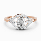0.51 Ct Oval Halo Ring | 14K Rose Gold
