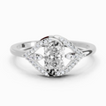 0.51 Ct Oval Halo Ring | 14K White Gold