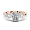 1.07 Carat Oval Shape Engagement Ring | 14K Rose Gold