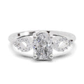 Sparkles 1.07 Carat Oval Shape Engagement Ring | 14K White Gold