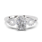 Sparkles 1.07 Carat Oval Shape Engagement Ring | 14K White Gold