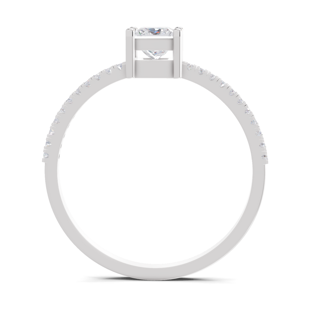 Sparkles Lab Grown Diamond 0.33 Princess Halo Grace Ring| 14K White Gold