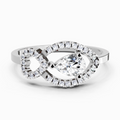 0.43 Carat Pear Shape Diamond Ring | 14K White Gold