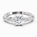 0.55 Carat Round Shape Diamond Ring | 14K White Gold