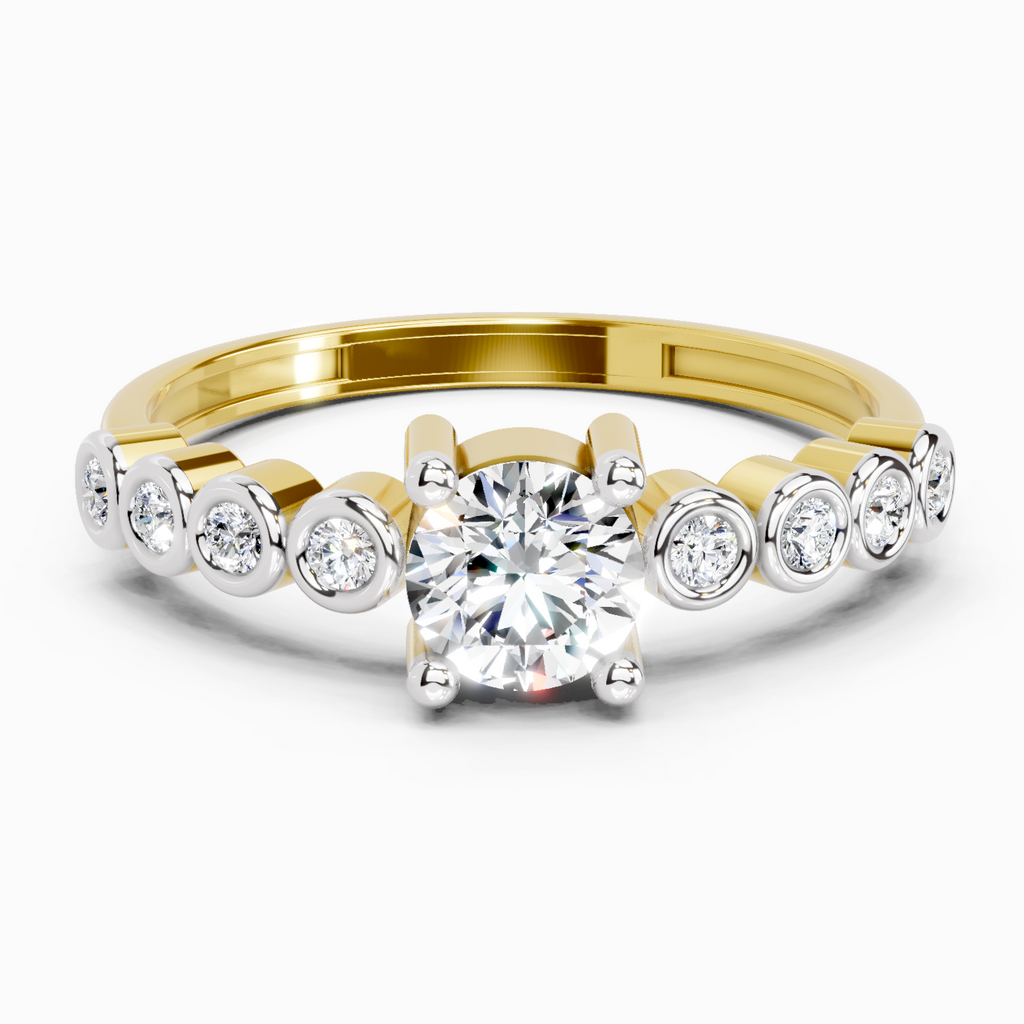 0.55 Carat Round Shape Diamond Ring | 14K Yellow Gold
