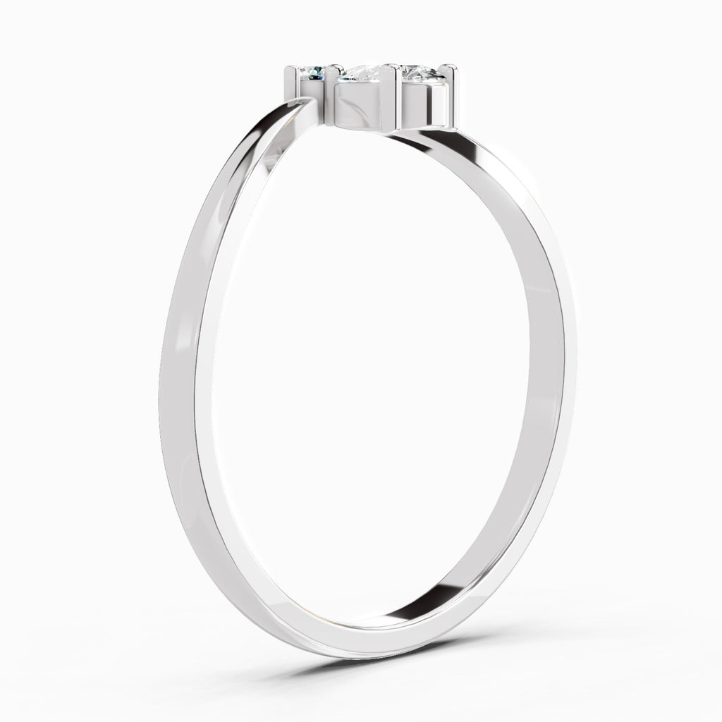 Sparkles Lab Grown Diamond 0.23 Carat Pear Shape Ring| 14K White Gold