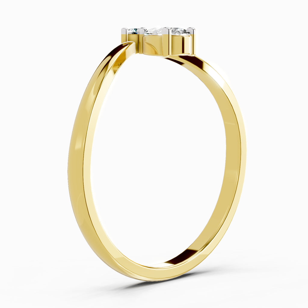 Sparkles Lab Grown Diamond 0.23 Carat Pear Shape Ring| 14K Yellow Gold