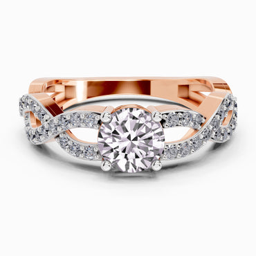 0.39 Ct Round Shape infinity Diamond Engagement Ring | 14K Rose Gold