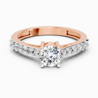 0.75 Ct Round Shape Diamond Solitaire Ring | 14K Rose Gold