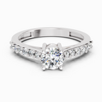 0.75 Ct Round Shape Diamond Solitaire Ring | 14K White Gold