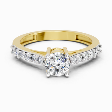 0.75 Ct Round Shape Diamond Solitaire Ring | 14K Yellow Gold