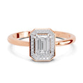 0.68 Carat Emerald Cut Engagement Ring | 14K Rose Gold