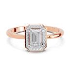 0.68 Carat Emerald Cut Engagement Ring | 14K Rose Gold
