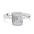 Sparkles 0.68 Carat Emerald Cut Engagement Ring | 14K White Gold