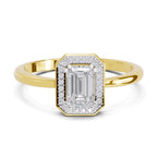 0.68 Carat Emerald Cut Engagement Ring | 14K Yellow Gold
