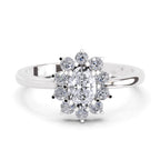 Sparkles 0.88 Carat Oval Shape Engagement Ring | 14K White Gold