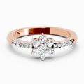 0.33 Ct Flower Ring | 14K Rose Gold