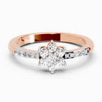 0.33 Ct Flower Ring | 14K Rose Gold