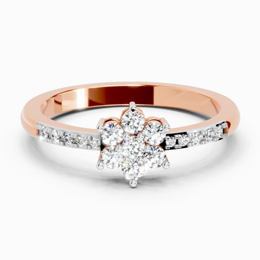 0.33 Ct Flower Ring | 14K Rose Gold