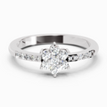 0.33 Ct Flower Ring | 14K White Gold
