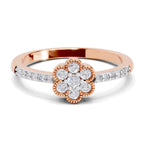 0.59 Carat Round Shape Floral Engagement Ring | 14K Rose Gold