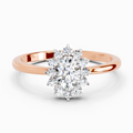 0.77 Ct Oval Shape Halo Diamond Engagement  Ring | 14K Rose Gold