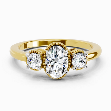 0.88 Carat Nova Trinity Promise  Engagement Ring | 14K Yellow Gold