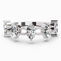 1.10 Ct Oval Shape Diamond Band Ring | 14K White Gold