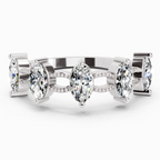 1.10 Ct Oval Shape Diamond Band Ring | 14K White Gold