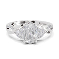 2.19 Carat Oval Shape Swirl Engagement Ring | 14K White Gold