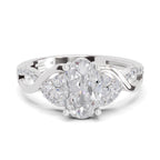2.19 Carat Oval Shape Swirl Engagement Ring | 14K White Gold