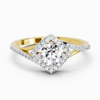 0.67 Ct Round Shape Diamond Engagement Ring | 14K Yellow Gold