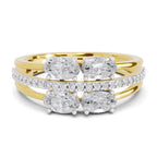 1.36 Carat Quadra Oval Engagement Ring | 14K Yellow Gold