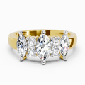 1.08 Ct Marquise Three-Stone Ring | 14K Yellow Gold