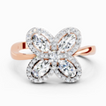 1.72 Ct Oval Flower Ring | 14K Rose Gold