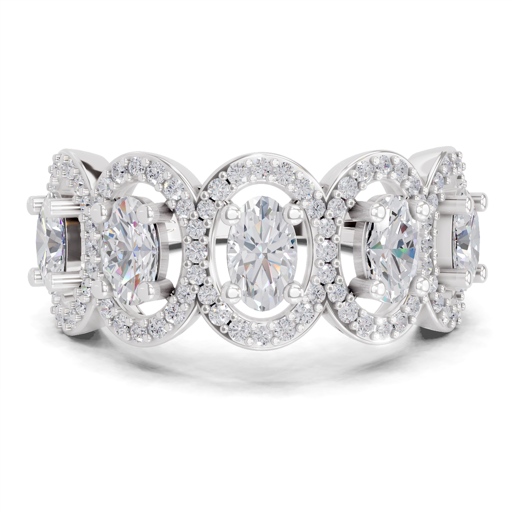 2.16 Carat Eternal Ovals Promise Engagement Ring | 14K White Gold