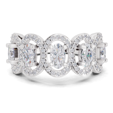 2.16 Carat Eternal Ovals Promise Engagement Ring | 14K White Gold