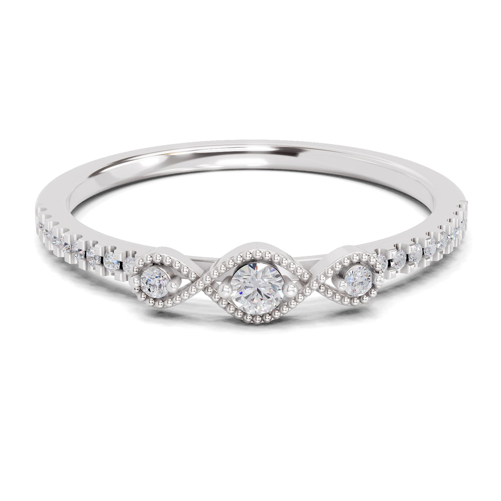 0.16 Carat Cushion Engagement Ring | 14K White Gold