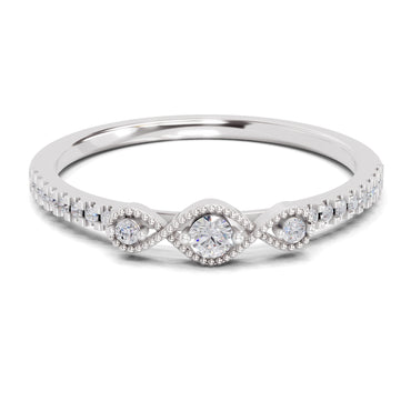 0.16 Carat Cushion Engagement Ring | 14K White Gold