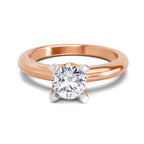 0.8 Ct Round Solitaire Ring  14K Rose Gold