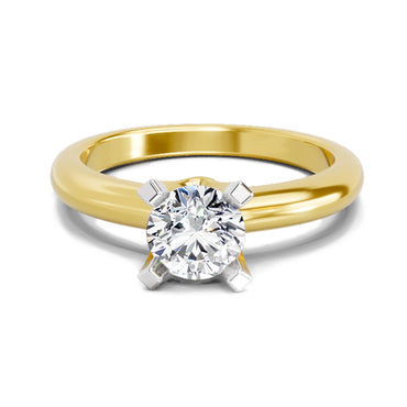0.8 Ct Round Solitaire Ring  14K Yellow Gold