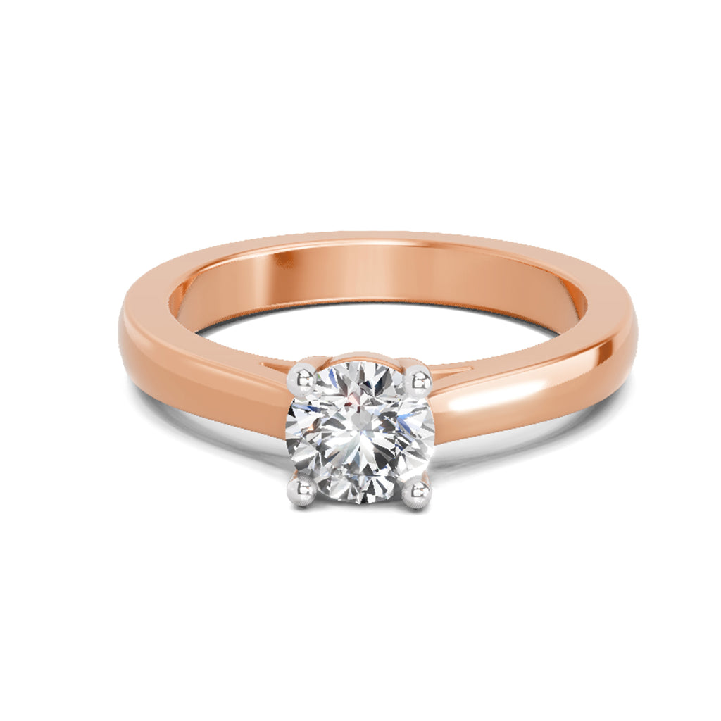 0.7 Ct Round Solitaire Ring  14K Rose Gold