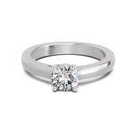 0.7 Ct Round Solitaire Ring  14K White Gold