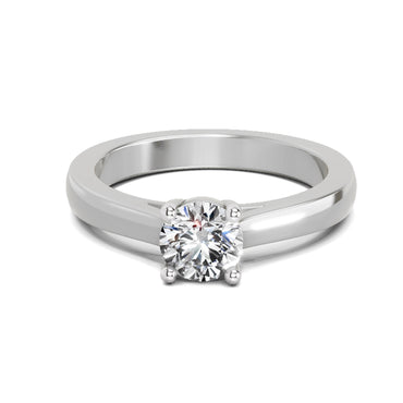 0.7 Ct Round Solitaire Ring  14K White Gold