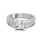 0.85 Ct Princess Cut Solitaire Ring  14K White Gold