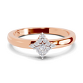 0.12 Carat Diamond Kite Cluster Promise Engagement Ring | 14K Rose Gold