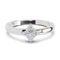 0.12 Carat Diamond Kite Cluster Promise Engagement Ring | 14K White Gold