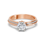 0.96 Ct Round Solitaire Ring  14K Rose Gold